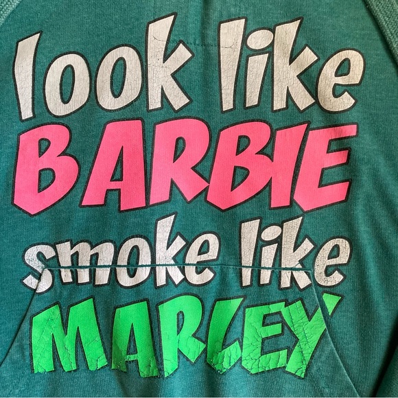 Look Like Barbie Smoke Like Marley Hoodie Sweatshirt Size S - Picture 2 of 8